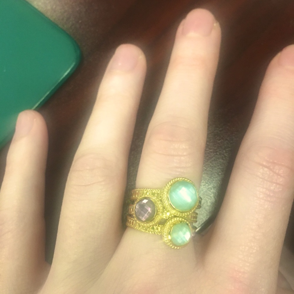 Three Anna Beck cocktail rings